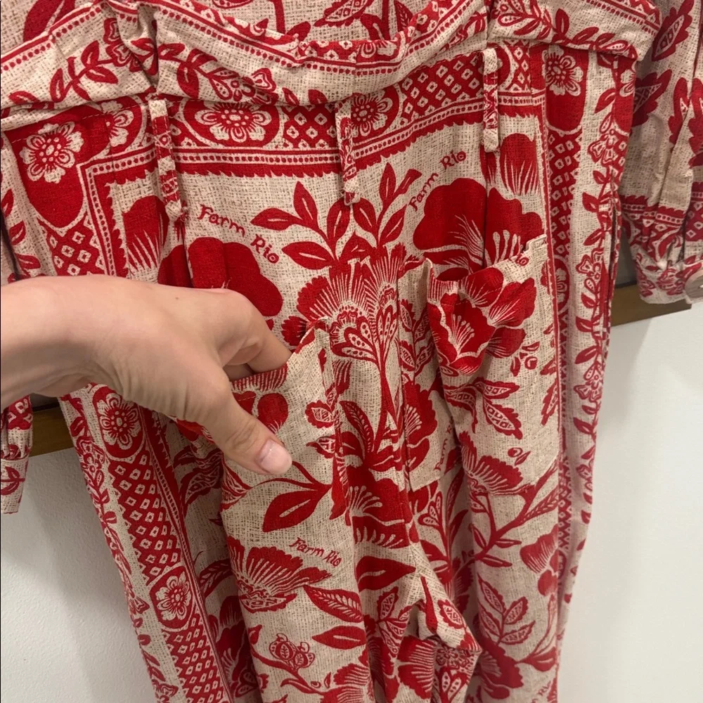 Farm Rio red jumpsuit Small - Picture 7 of 7